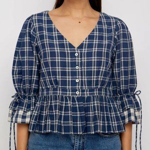 NWT Daydress Priyanka Blouse Handloom Check Size S